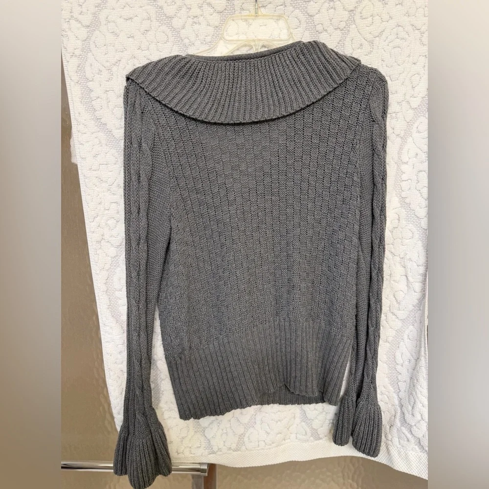 Fever Gray Women's Cardigan Sweater - Picture 3 of 3